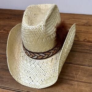 Vintage Resistol Snake River Trail straw cowboy hat NWT